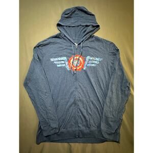 Marvel Avengers Captain America Lightweight Zip Up Hoodie Men’s 2XL Blue